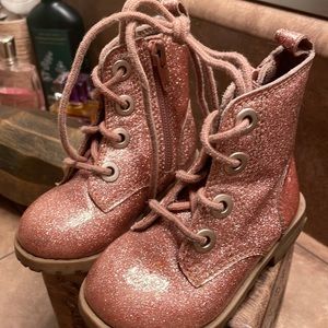 Infant Glittery Combat Boots